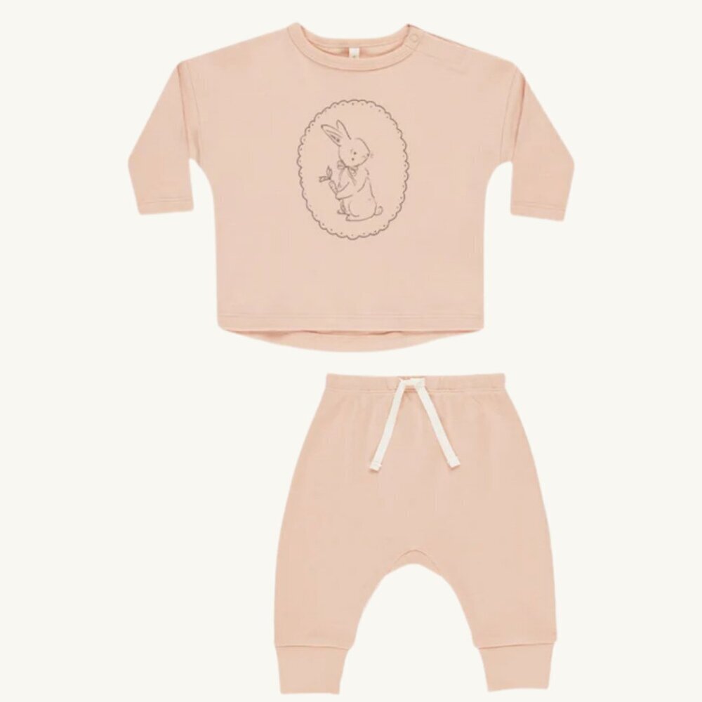 NWT - Quincy Mae Vintage Bunny ORGANIC Melon Set​​​
